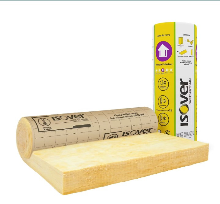 LAINE DE VERRE EPAISSEUR 120MM - ROULEAU KRAFT 2,7X1,2M RESISTENCE 3,75M2. K/W