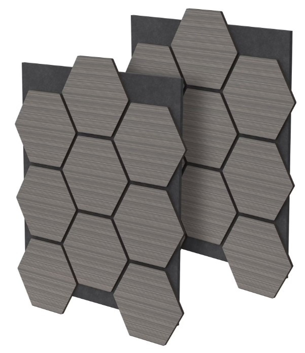 PANNEAU  ACCOUSTIQUE HEXAGONAL ISOLATION PHONIQUE 66X81CM /M2