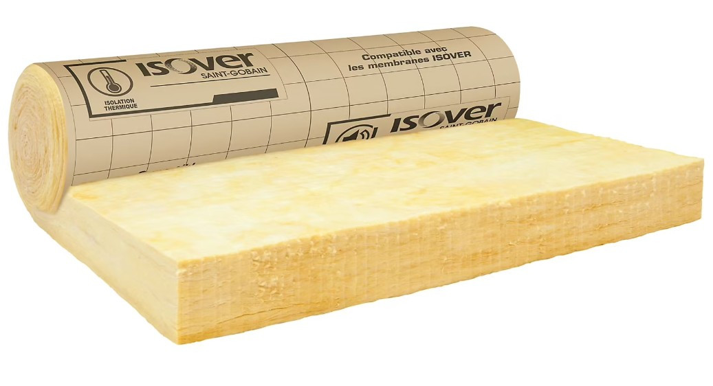 LAINE DE VERRE EPAISSEUR 140MM - ROULEAU KRAFT 2,7X1,2M RESISTENCE 4,355M2. K/W