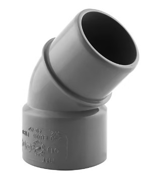 COUDE PVC MÂLE/FEMELLE 45°